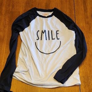 Cat & Jack Kids' White and Black Smile Raglan Shirt